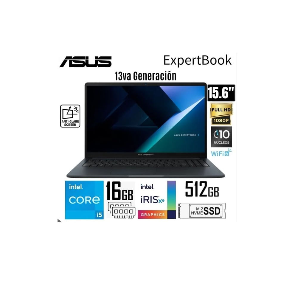 ASUS EXPERTBOOK B1503CVA-NJ2187 INTEL COREI5-1335U 16GB 512SSD 15.6 FHD WIN 11