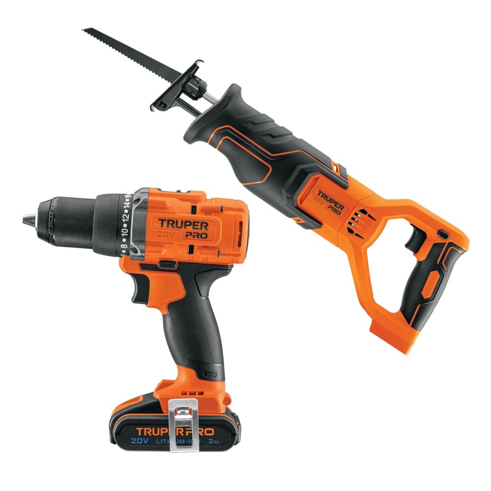 Taladro Atornillador + Sierra Sable + 1bat 2ah 20V Truper 104188-103259
