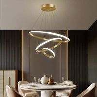 Lámpara 3 luces moderna con anillo irregular LED - Dorado