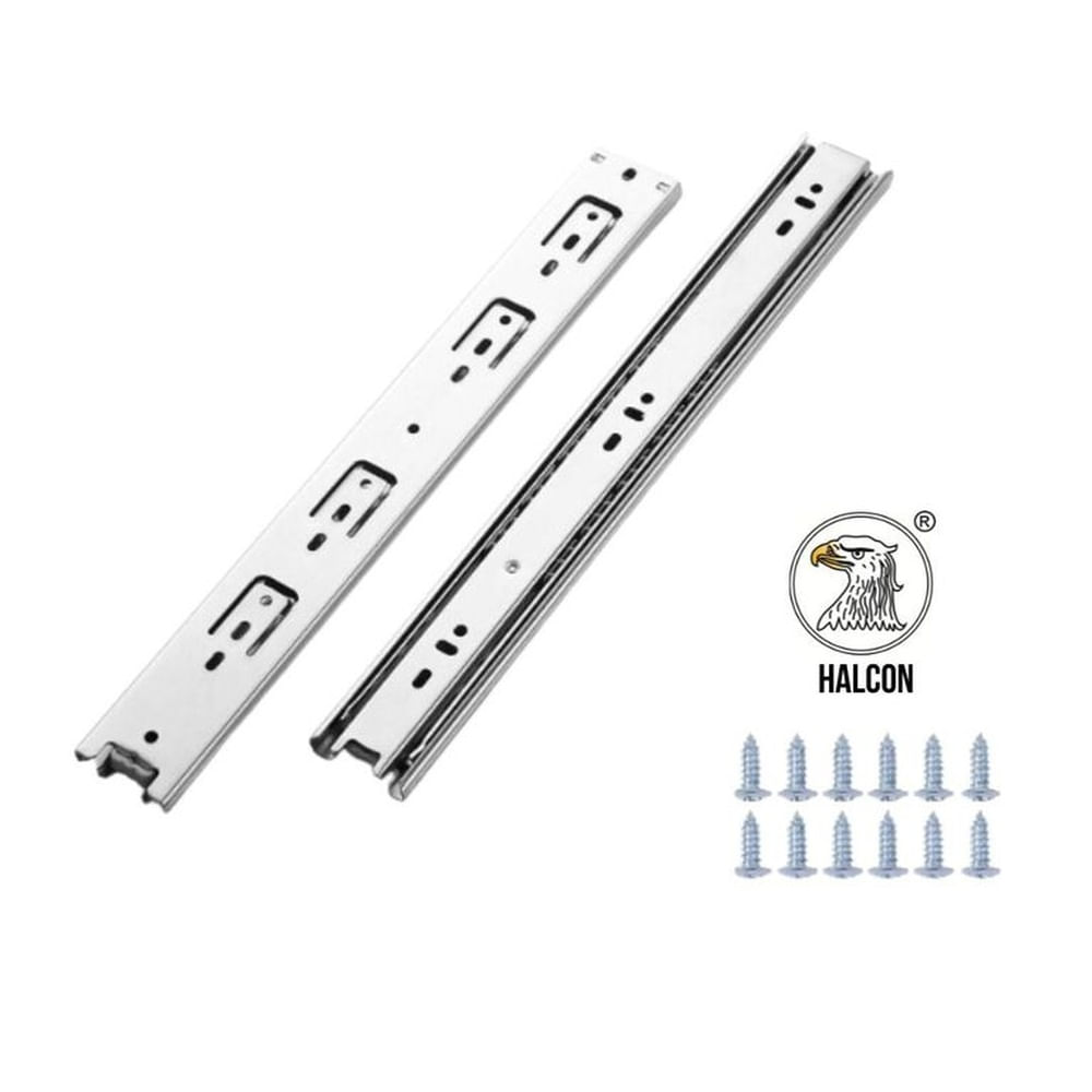 Corredera Telescópica Pesada 45mm 12 Plata