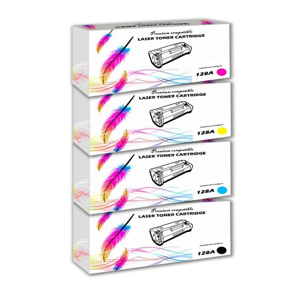 Kit de Toner Compatible 128A CMYK PRO CP3525 CM3530 Negro