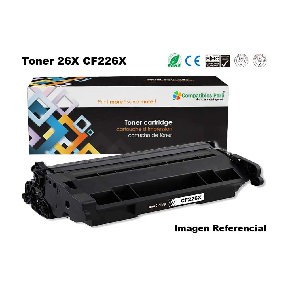 Toner Compatible HP 26X CF226X M402 M426 9K Pag Negro