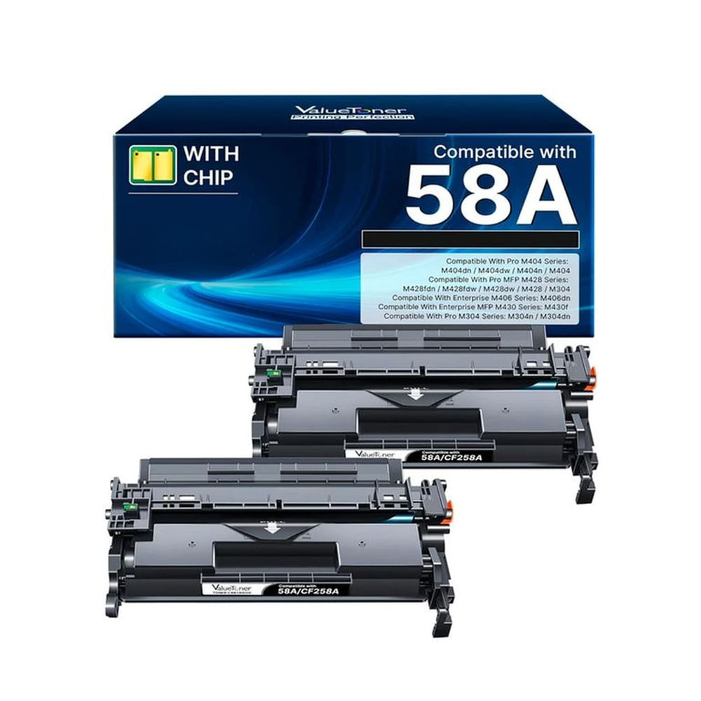 Toner Compatible HP 58A CF258A 3000 Páginas M404, M428 con CHIP Negro