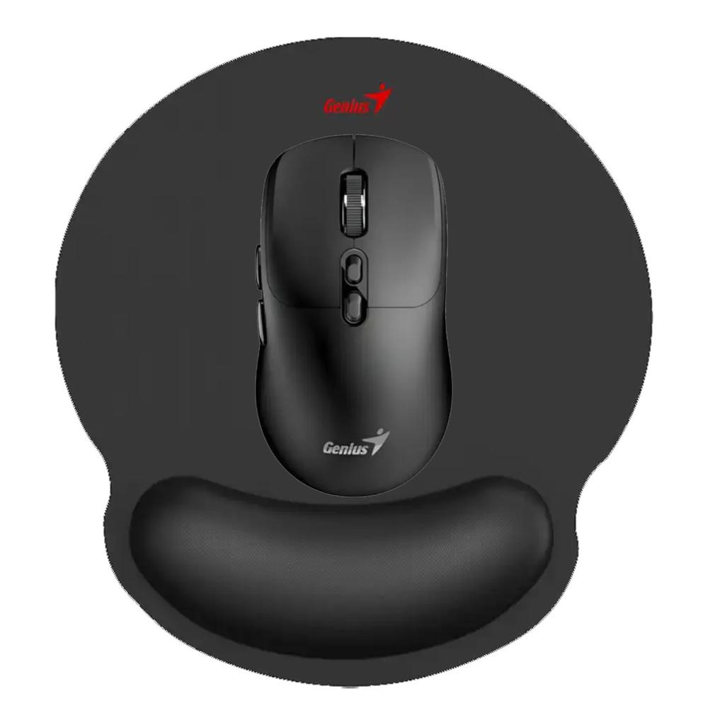 KIT GENIUS MOUSE NX-8080S NEGRO Y PAD MOUSE G-WMP 100 CON DESCANSADOR