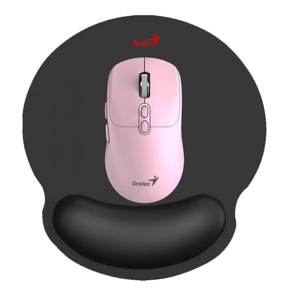 KIT GENIUS MOUSE NX-8080S ROSADO Y PAD MOUSE G-WMP 100 CON DESCANSADOR