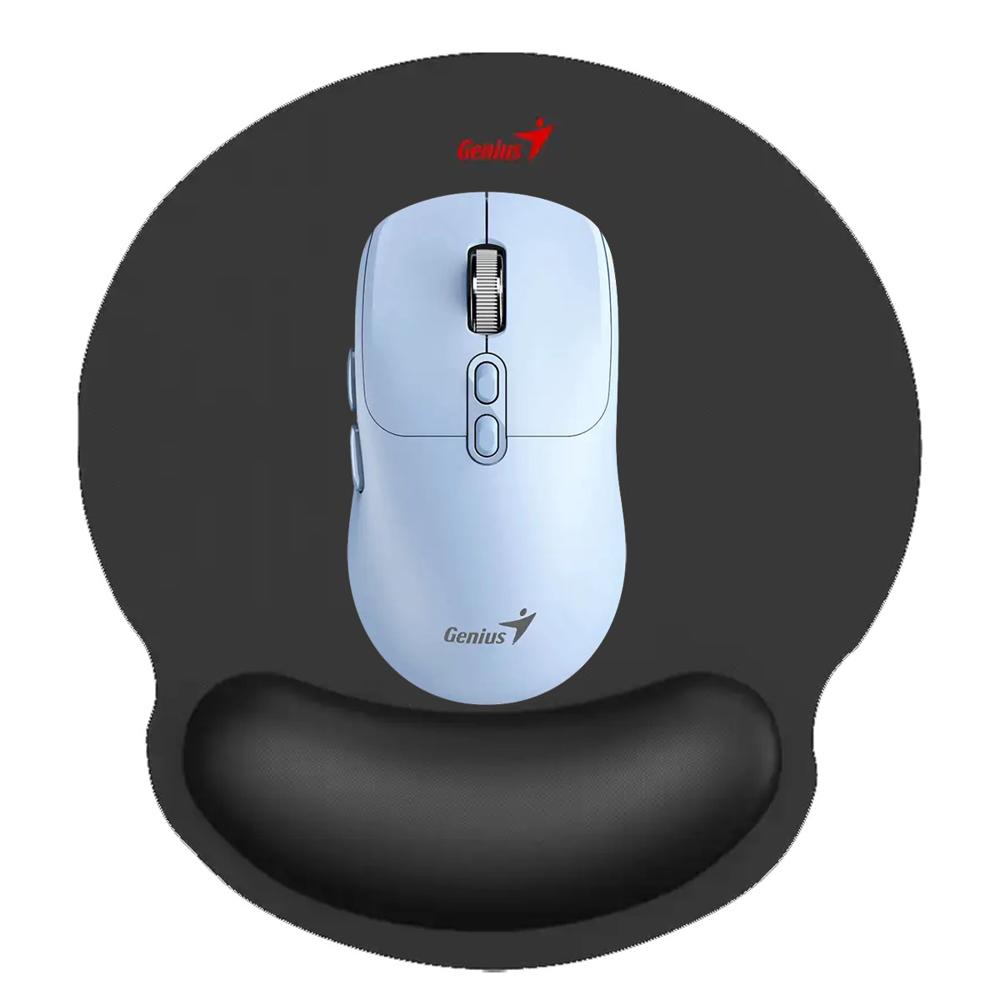 KIT GENIUS MOUSE NX-8080S AZUL Y PAD MOUSE G-WMP 100 CON DESCANSADOR
