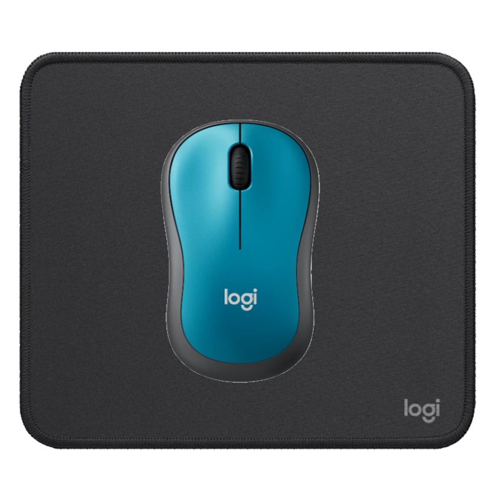 KIT LOGITECH MOUSE M185 AZUL Y PAD MOUSE NEGRO