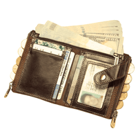 BILLETERA DE CUERO VACUNO KAVIS CON CADENA