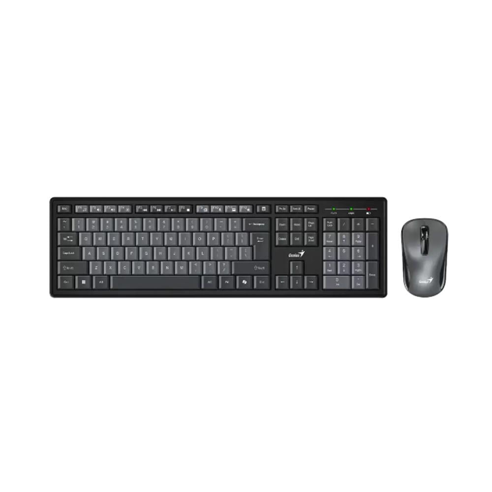 TECLADO GENIUS MOUSE WIRELESS KM-8200 AI COPILOT MULTIMEDIA SP BLACK GREY