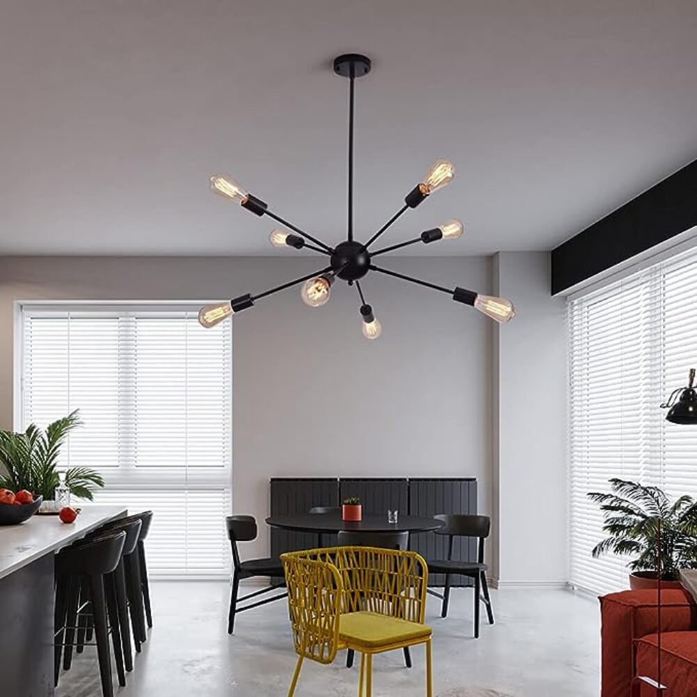 Lámpara Colgante Octopus Negro 8 Focos Luces