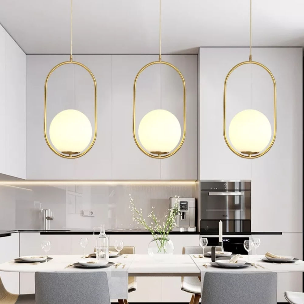 Lámpara de techo colgante nordica dorado Incluye foco