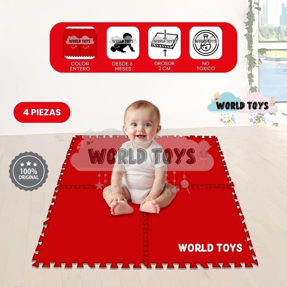 Piso Rompecabezas para Bebés COLOR FLOOR 2.0 Red
