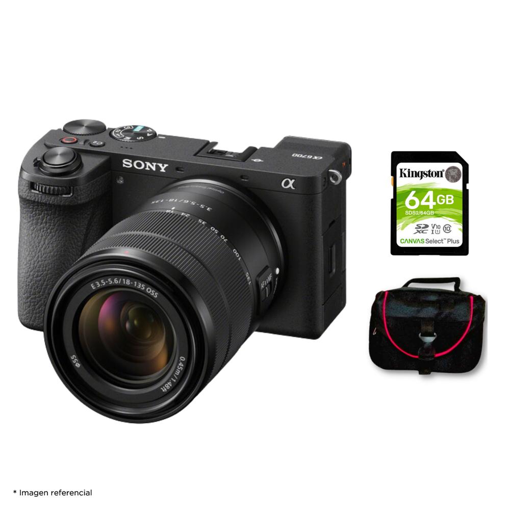 Cámara Sony Alpha a6700 Mirrorless y Lente 18-135mm y Kit Básico