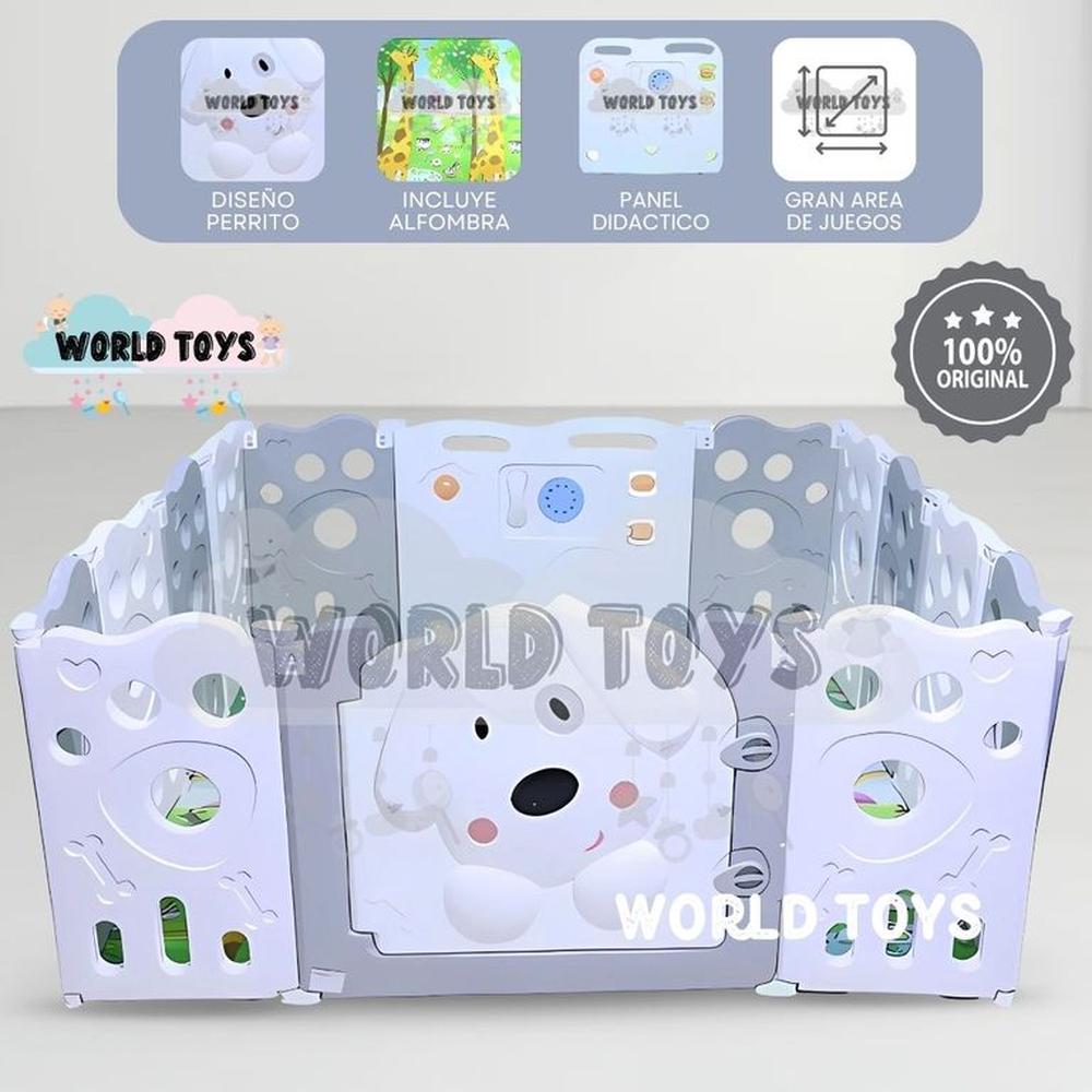 Corral Interactivo con Alfombra Plegable DOGGY Gray