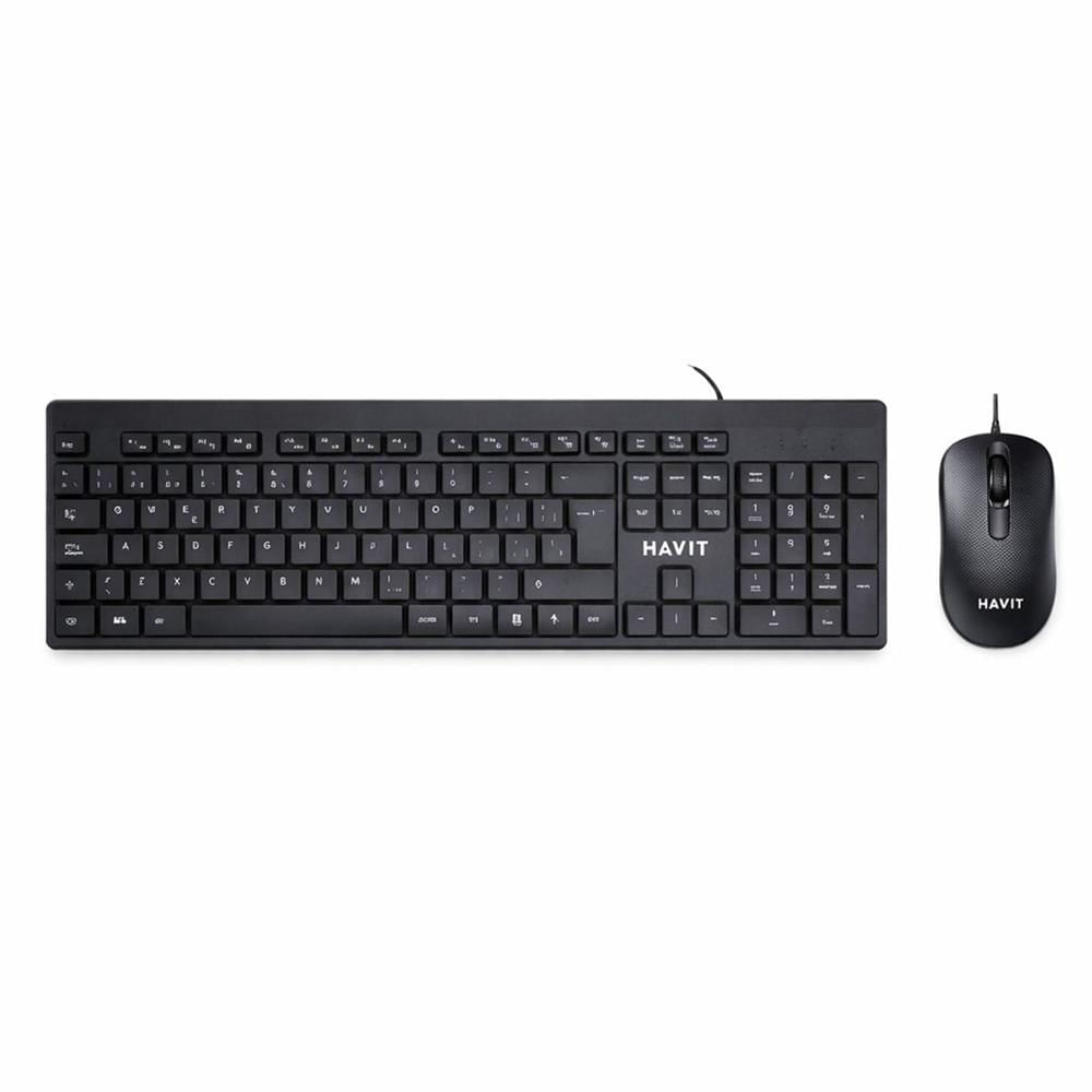 Combo Teclado y Mouse HAVIT KB2001CMSP USB Negro Rendimiento Confiable para tu Día a Día
