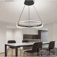 Lámpara de techo led aro 3 luces negro moderna