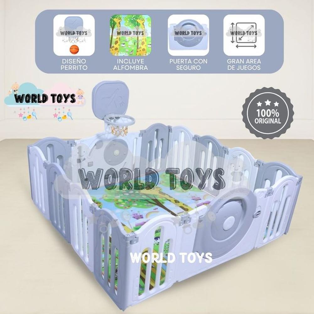 Corral Interactivo con Alfombra Plegable DAYCAMP Gray