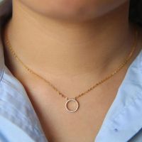 Pack de Joyas Circular Collar y Aretes Regalo Navidad - Genieka. Dorado