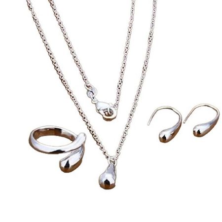 Pack Joyas Soho Silver Collar Anillo y Aretes Regalo Navidad Genieka. Plateado