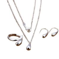 Pack Joyas Soho Silver Collar Anillo y Aretes Navidad Regalo Genieka. Plateado