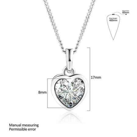 Collar Crystal Silver Heart  Novia Amor Regalo Navidad Genieka Dorado