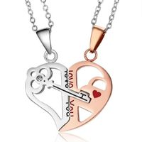 Set de Collares Llave de Amor Enamorados Parejas Novios - Genieka Dorado Metálico