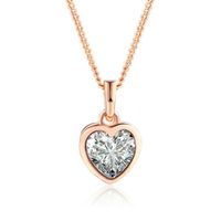 Collar Crystal Heart Enamorada Novia Regalo Día de la Madre Dorado