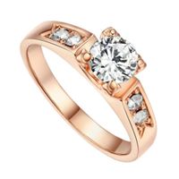Anillo de Compromiso Alianzas Luxury Bañado18K San Valentín Genieka Dorado