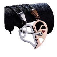 Set de Collares Llave de Amor Parejas Novios Enamorados - Genieka Dorado Metálico