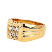 Anillo de Compromiso Alianzas Elegant Man Bañado Oro18K Novio Genieka Dorado