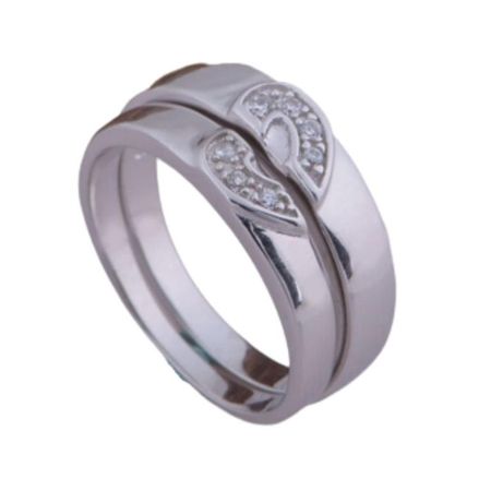 Aro de Matrimonio Alianzas Corazón Mujer Bañado Plata S925 Genieka Plateado