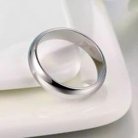 Aro de Matrimonio Alianzas Solitario Hombre Bañado Oro Blanco Genieka Plateado