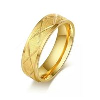 Anillo Matrimonio Líneas Cruzadas Hombre Bañado Oro Novio Genieka Dorado