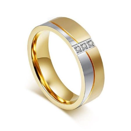 Anillo de Matrimonio Gold Dream Mujer Bañado Oro 18K Novia Genieka Dorado