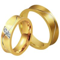 Anillo Alianza Matrimonio Passionate Mujer Bañado Oro18K Novia Genieka Dorado