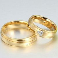 Aro Alianzas de Matrimonio Deluxe Mujer Bañado Oro18K Novia Genieka Dorado