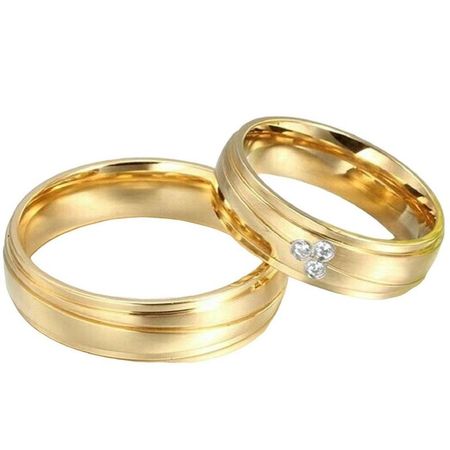 Aro Alianzas Matrimonio Deluxe Hombre Bañado Oro 18K Genieka Dorado