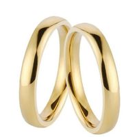Aro Matrimonio Alianza Delgados Hombre Bañado Oro 18K Novio Genieka Dorado