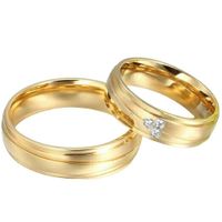 Aro Alianzas de Matrimonio Deluxe Mujer Bañado Oro18K San Valentín Dorado