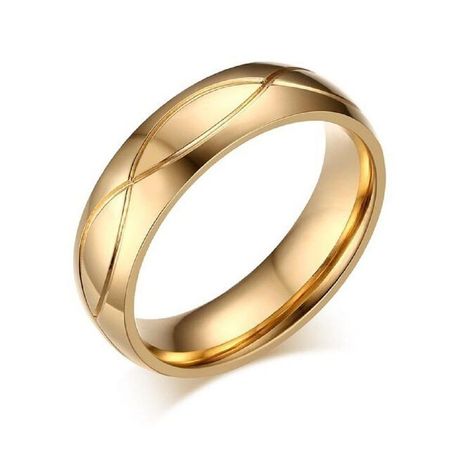 Anillo de Matrimonio Alianzas All Luxury Hombre Bañado Oro 18K Genieka Dorado