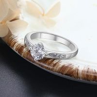 Anillo Compromiso Dream Bañado Oro Blanco18K San Valentín Genieka Plateado