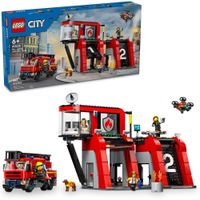 LEGO CITY ESTACIÓN DE BOMBEROS CON CAMIONES Y MINIFIGURAS, JUGUETE PARA NIÑOS