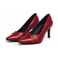 Zapato Charol grabado Vino Taco 7
