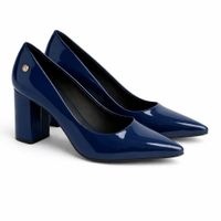Zapato Reyna Azul Taco 7 Charol