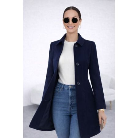 Abrigo Paño Bebe Azul Marino para dama