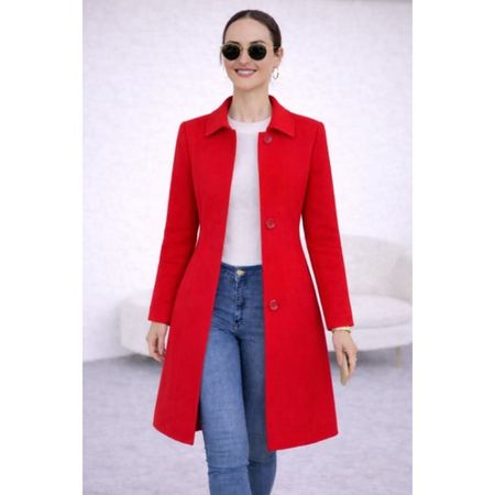 Abrigo Paño Bebe Rojo para dama