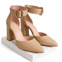 Zapato Media Estacion Nude taco 9 - cuero