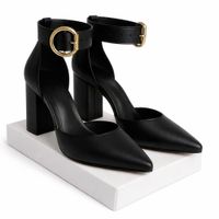 Zapato Media Estacion Negro taco 9 - cuero