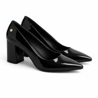Zapato Reyna Negro Taco 7 - Charol