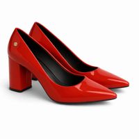 Zapato Reyna Rojo Taco 7 Charol